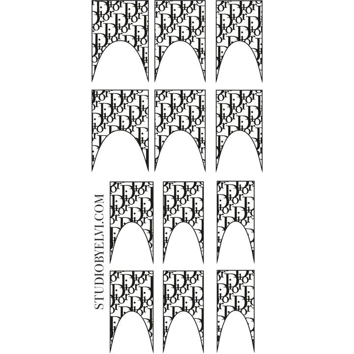 FRENCH 2 | D. MONOGRAM | BLACK | TRANSPARENT BACKGROUND