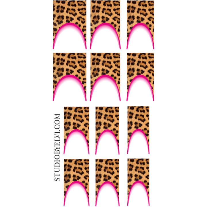 FRENCH 2 | LEOPARD x PINK  | TRANSPARENT BACKGROUND
