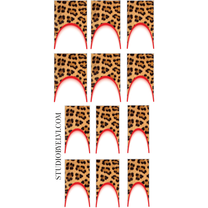 FRENCH 2 | LEOPARD x RED  | TRANSPARENT BACKGROUND